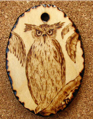brown fish owl tanja sova pyrogaphy